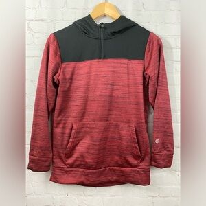 Champion Pullover Hoodie Womens Black Maroon Colorblock (See Measurements)